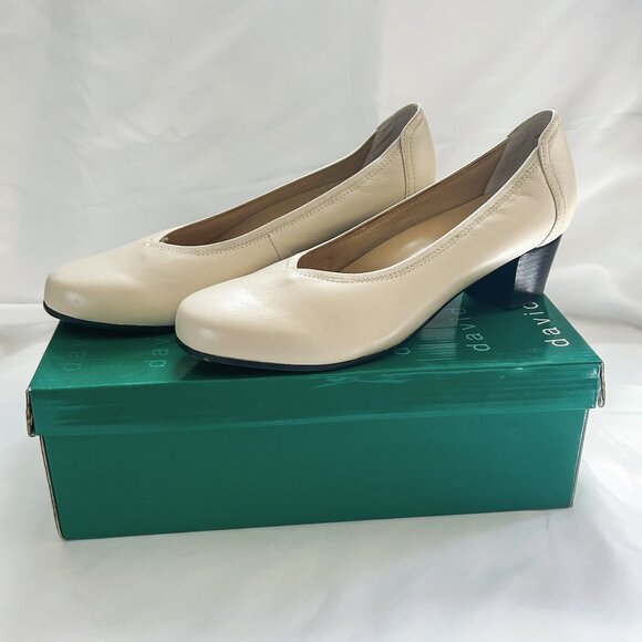David Tate Women's Madera Bone Lamb Block Heel Shoes - Picture 1 of 15